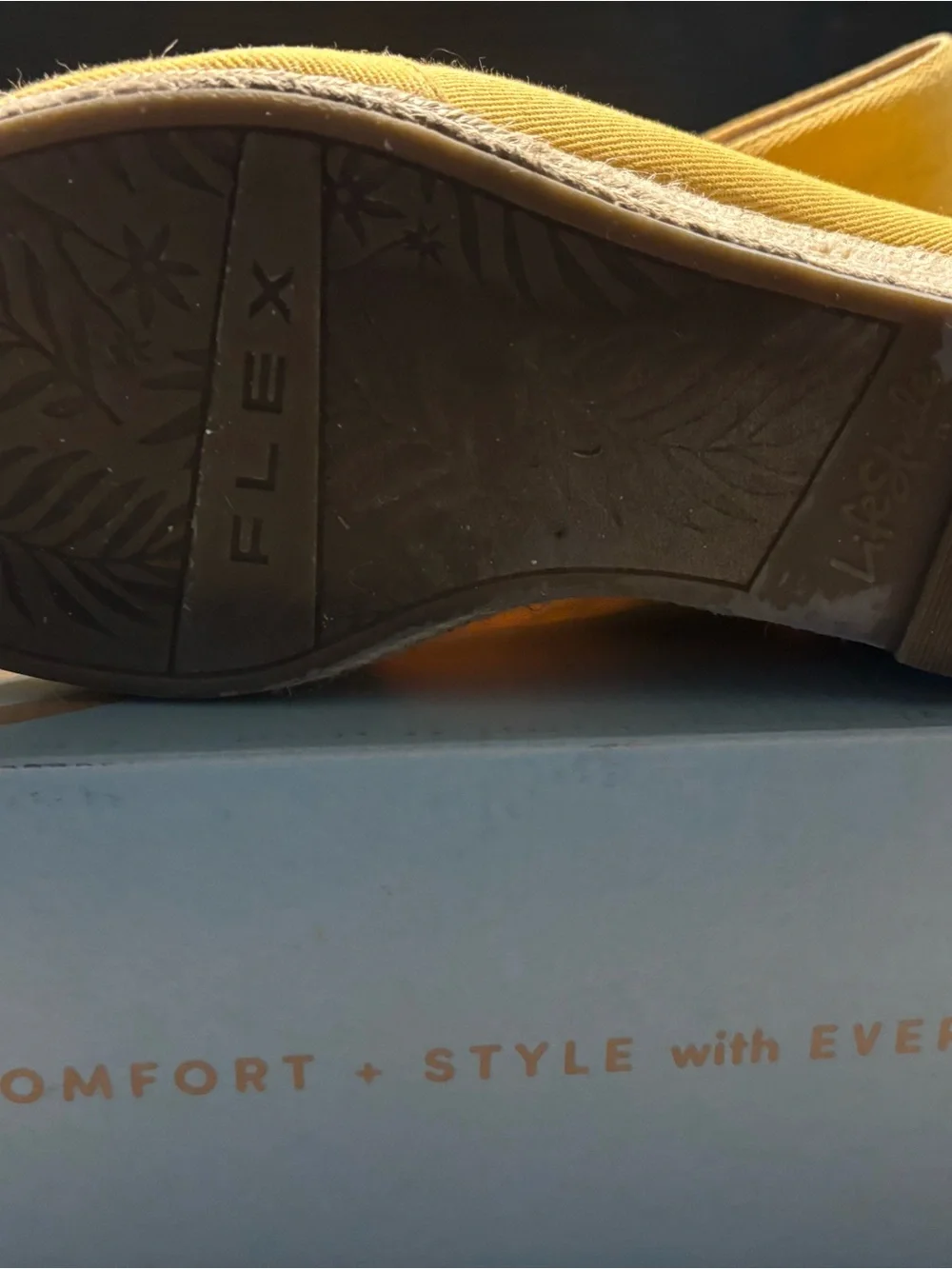 Life stride marigold color  Women’s Canvas Espadrille Wedge Slip-On